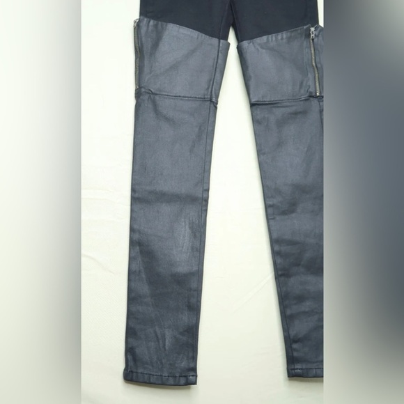 James Jeans Dietrich Jeather Thigh High Skinny Jeans Black Twiggy Women’s Size 4 - Picture 6 of 15